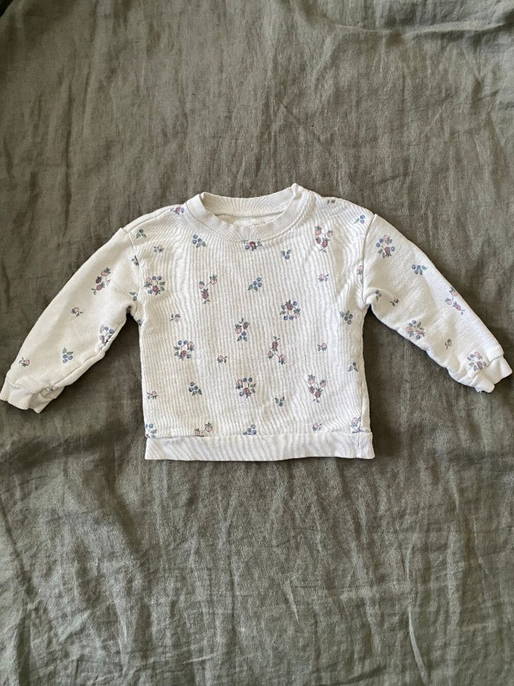 Organic Cotton French Terry Sweatshirt in Berry Blossom Print